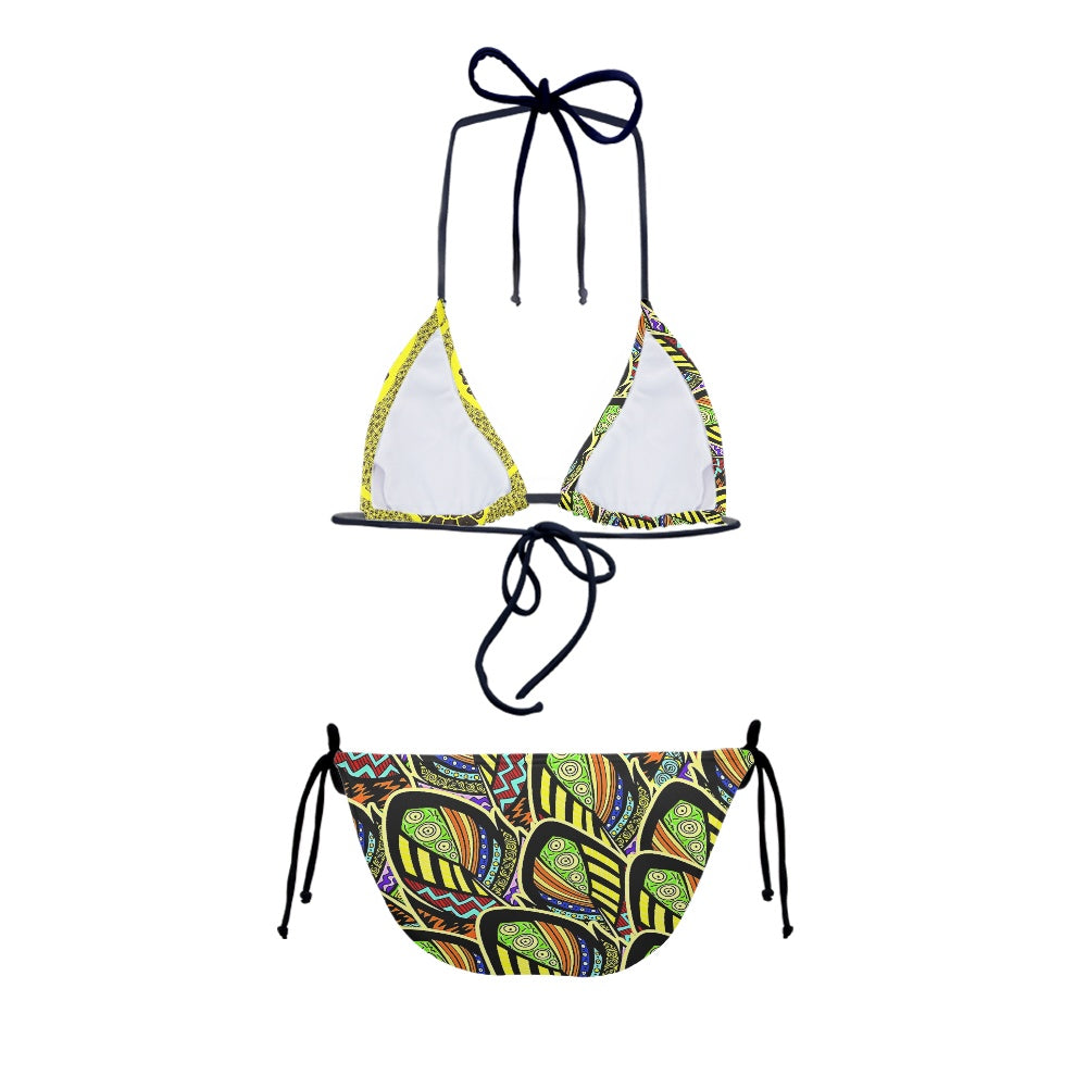 Maillot 2 Pièces Femme | Bikini Triangle Neon Tribal | Nanayé