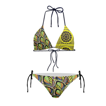 Maillot 2 Pièces Femme | Bikini Triangle Neon Tribal | Nanayé