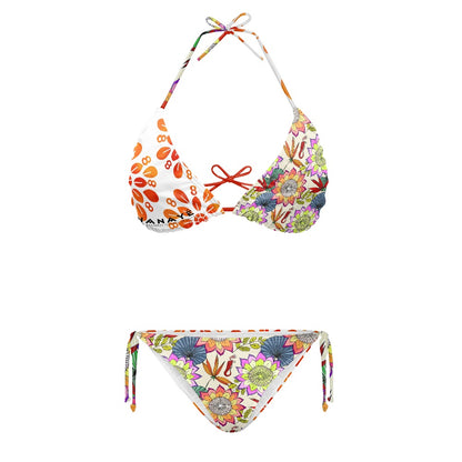 Maillot 2 Pièces Femme | Bikini Triangle Mix Tropical et Mandarine | Nanayé