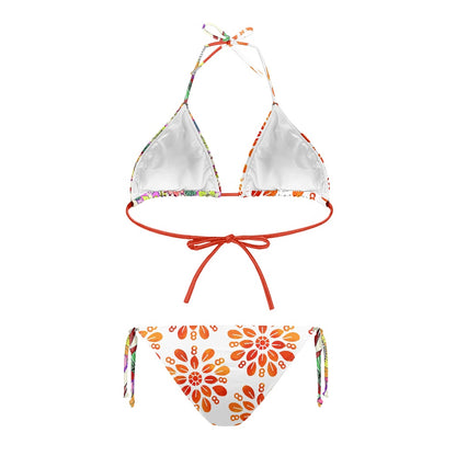 Maillot 2 Pièces Femme | Bikini Triangle Mix Tropical et Mandarine | Nanayé