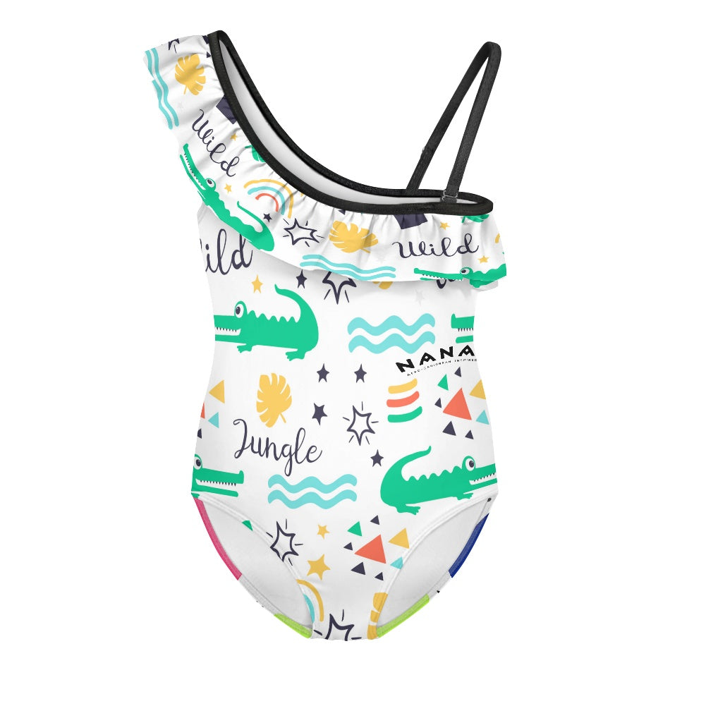Maillot de Bain 1 Pièce Fille | Wild Safari Ruffle Junior | Nanayé