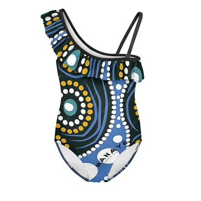 Maillot de Bain 1 Pièce Fille | Royal Dot Ruffle Junior | Nanayé
