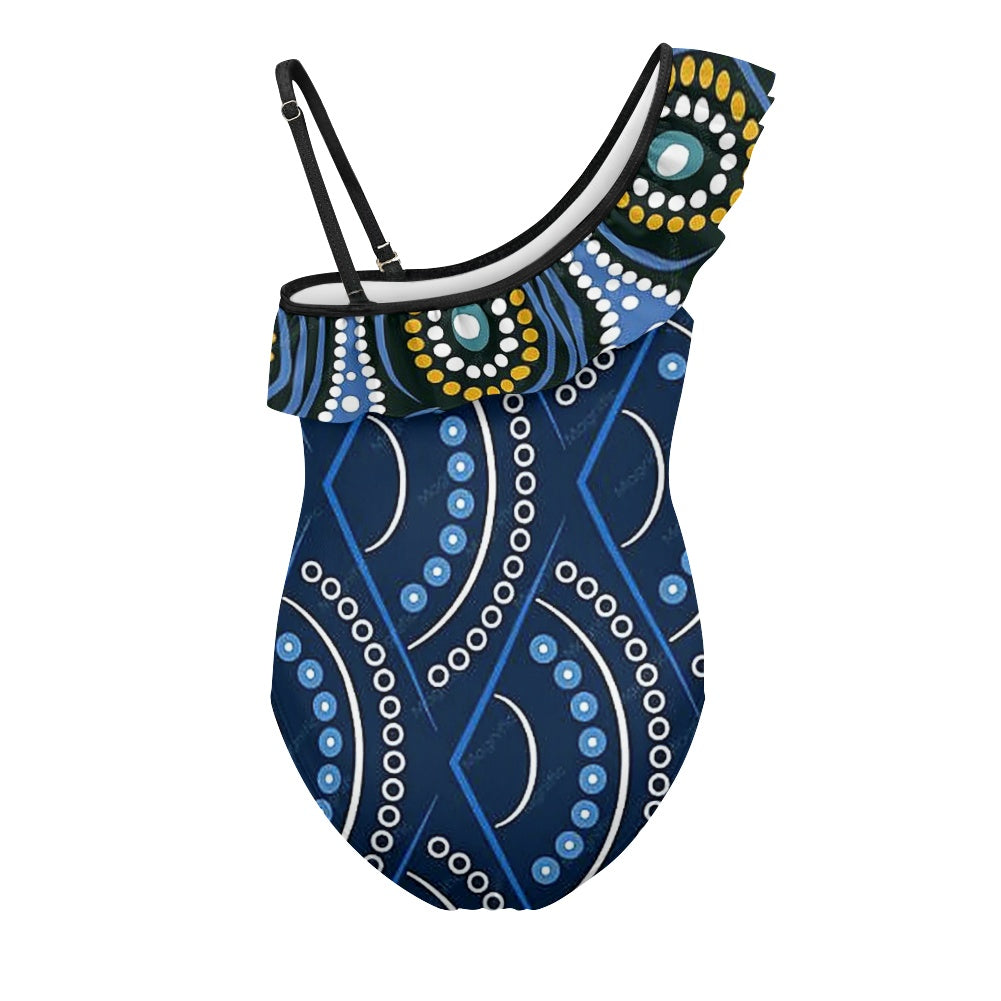 Maillot de Bain 1 Pièce Fille | Royal Dot Ruffle Junior | Nanayé