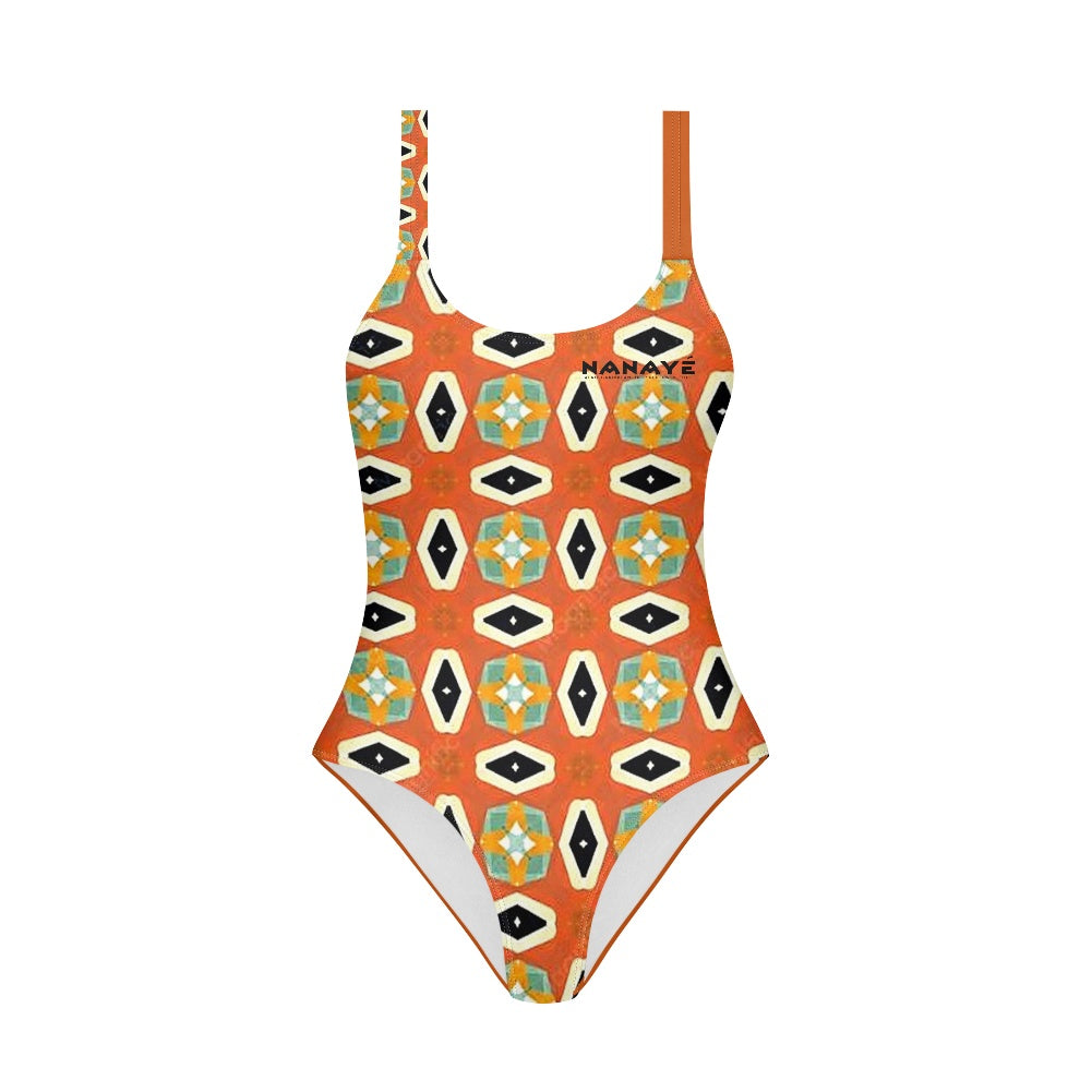 Maillot de Bain 1 Pièce Fille | Terracotta Sun Mosaic Junior | Nanayé