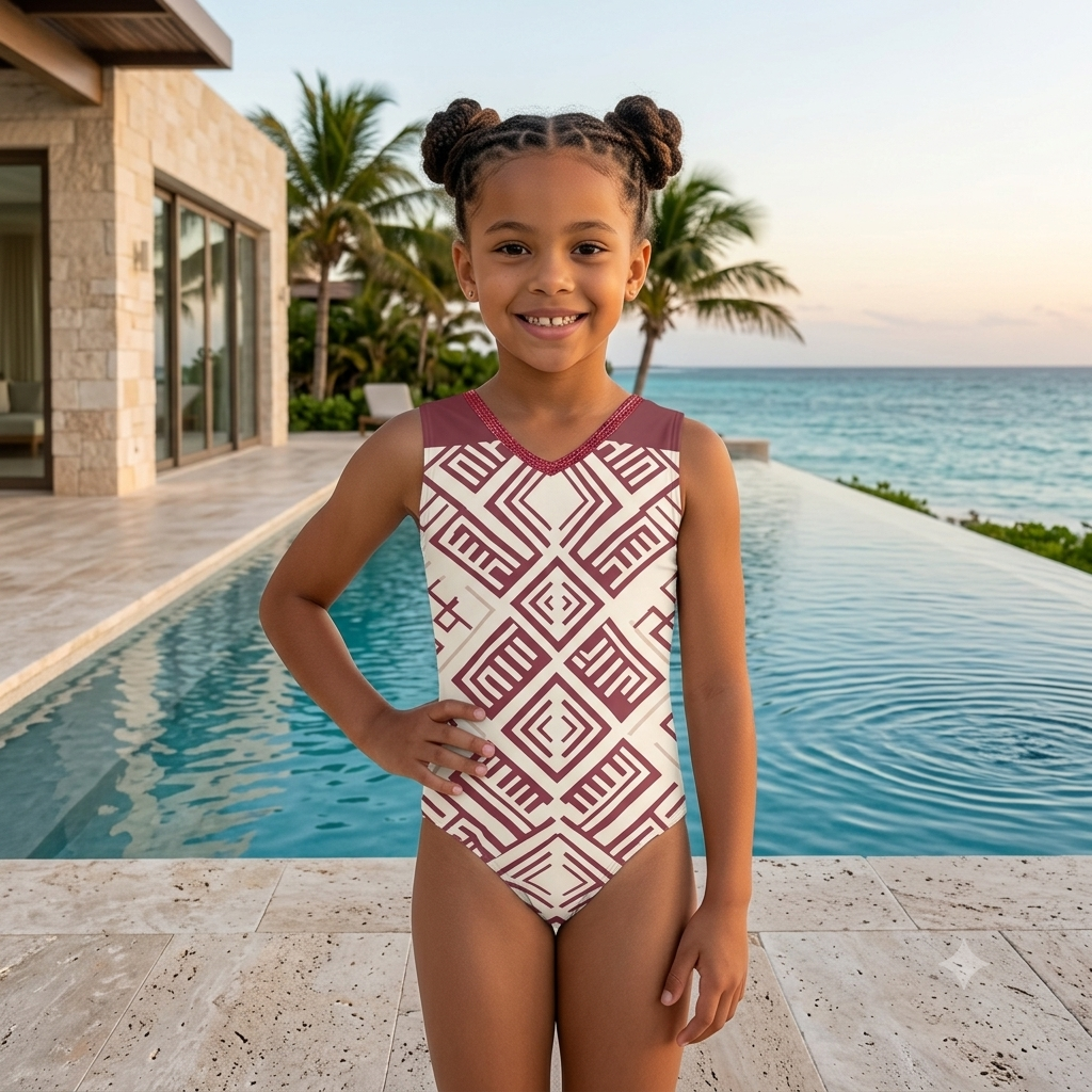 Maillot de Bain 1 Pièce Fille | Heritage Geometry Junior | Nanayé