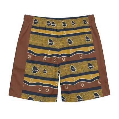 Bermuda de Bain Homme | Motifs Ethniques Marron | Nanayé