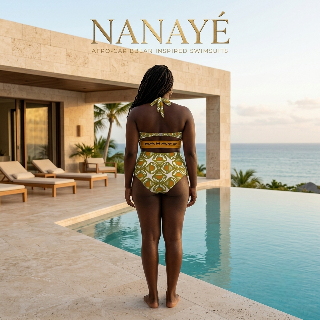 Maillot 2 Pièces Femme | Bikini Taille Haute Olive et Terracotta | Nanayé