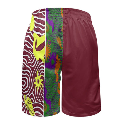 Bermuda de Bain Homme | Motifs Ethniques Bordeau | Nanayé