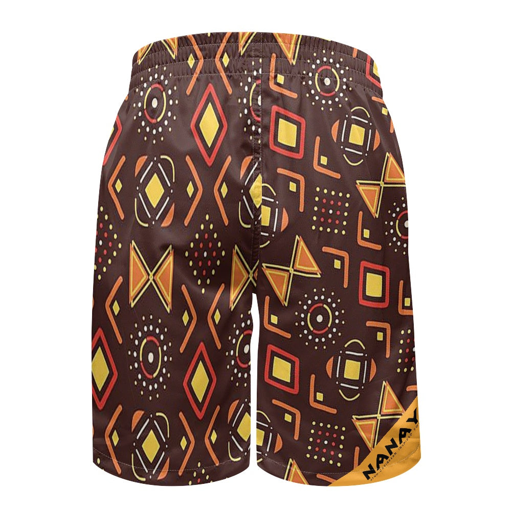 Bermuda de Bain Homme | Motifs Géométrique Marron | Nanayé