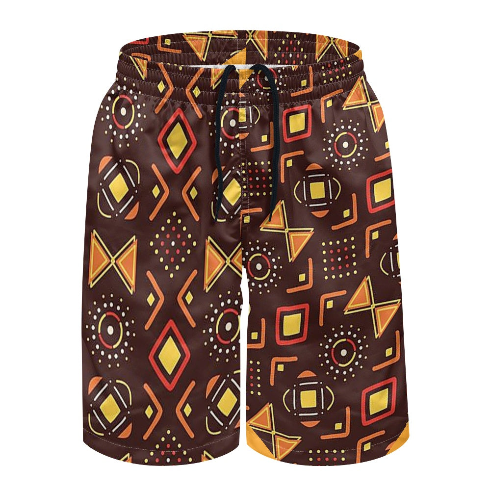 Bermuda de Bain Homme | Motifs Géométrique Marron | Nanayé