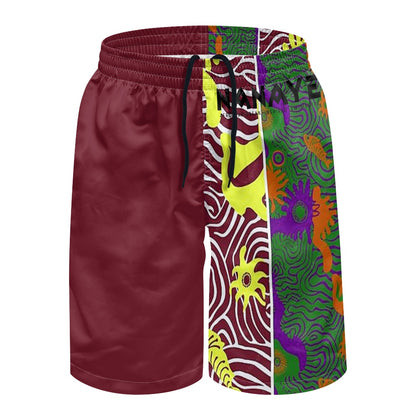 Bermuda de Bain Homme | Color-Block Caribbean Coral | Nanayé