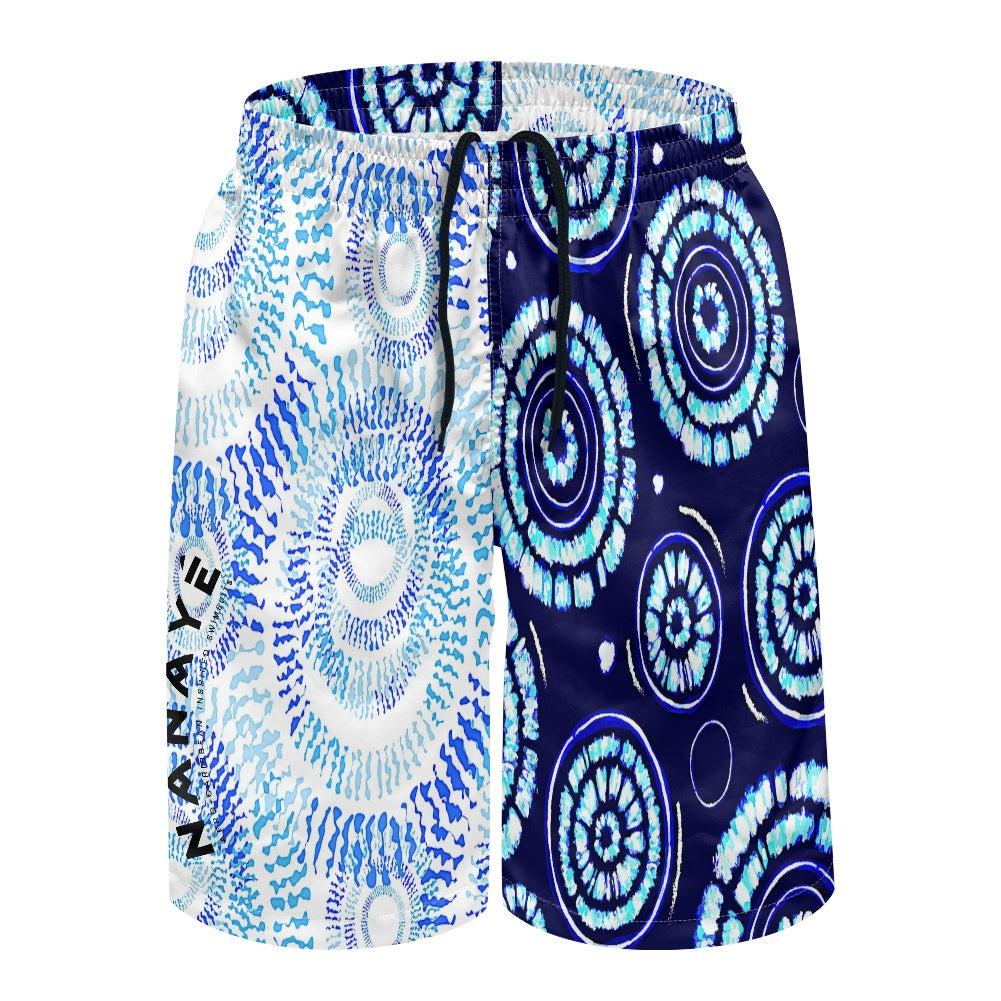 Bermuda de Bain Homme | Blue Indigo Circles | Nanayé
