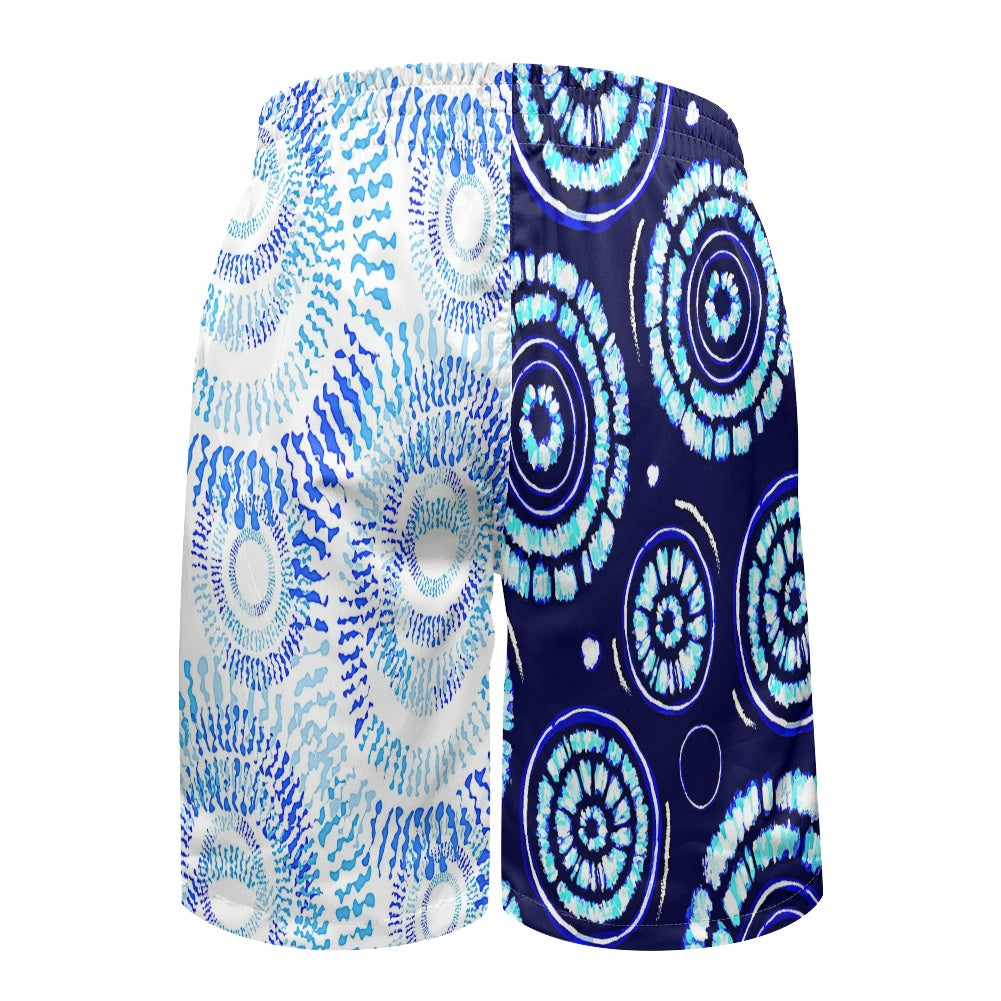 Bermuda de Bain Homme | Blue Indigo Circles | Nanayé