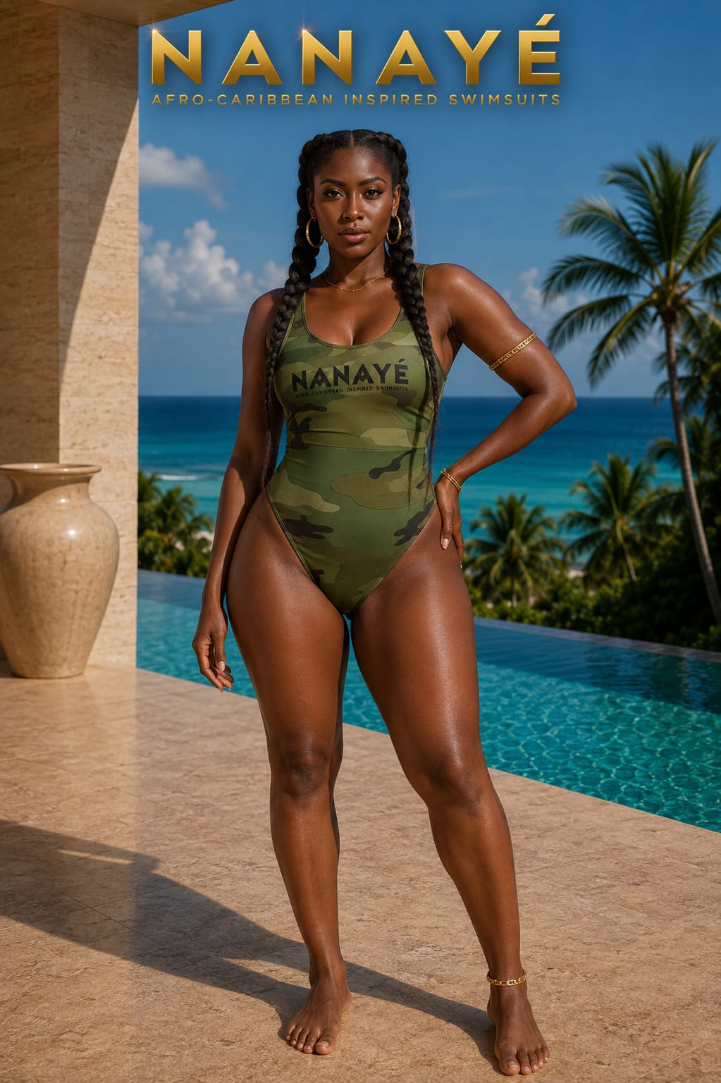 Blue One-Piece Swimsuit by Nanayé