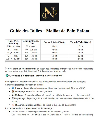 Maillot de Bain 1 pièce Nanayé Enfant