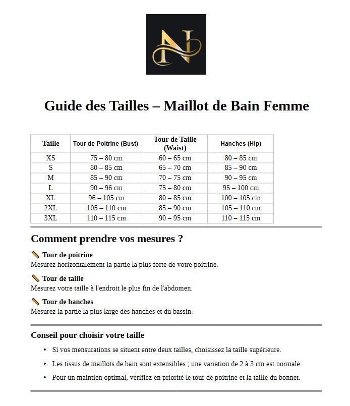 Maillot à confectionner avec notre styliste