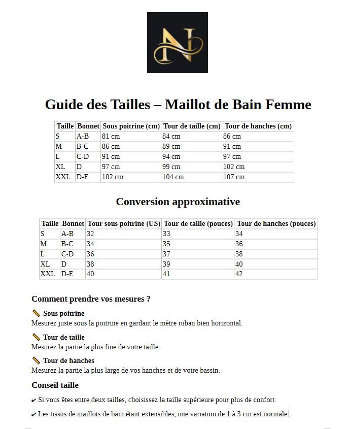 Maillot à confectionner avec notre styliste