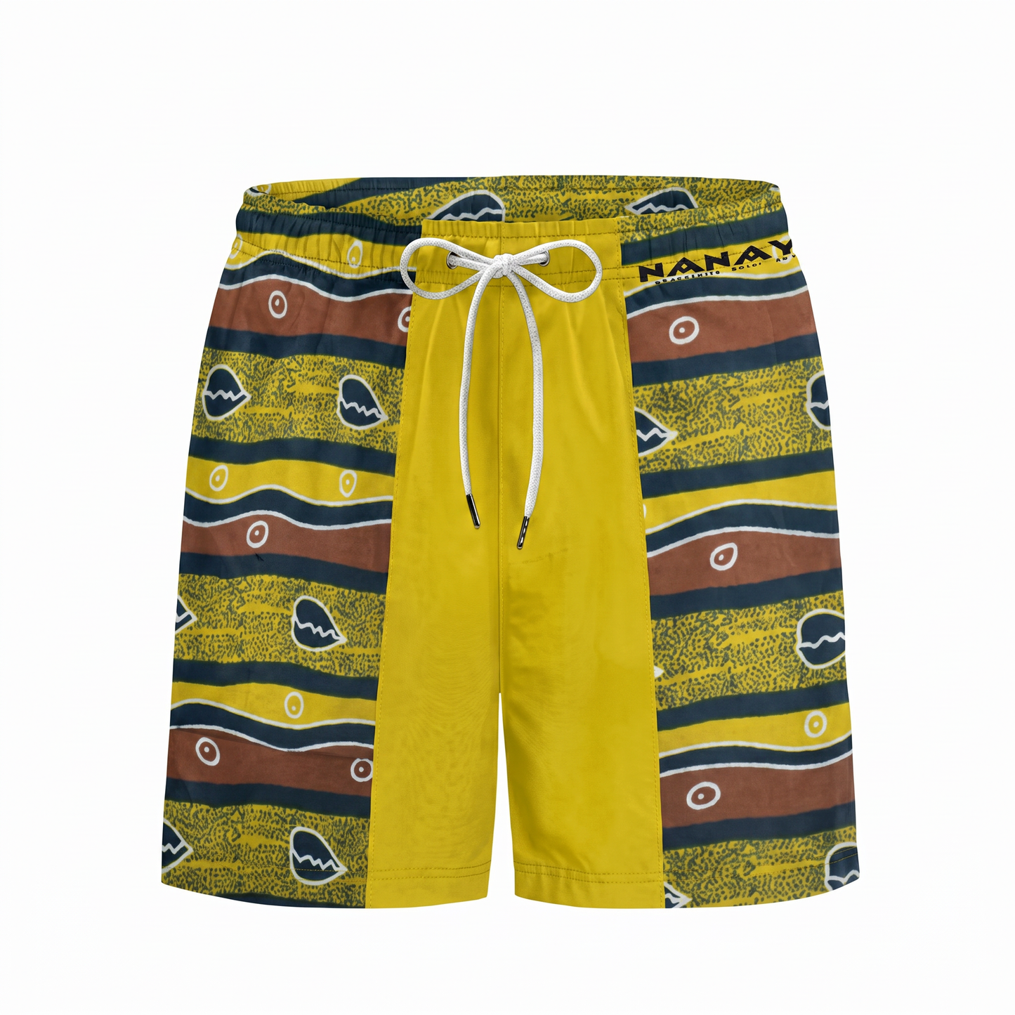 Bermuda de Bain Homme | Motifs Ethniques Jaune | Nanayé