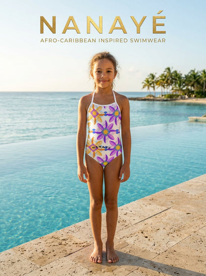 Maillot de Bain 1 Pièce Fille | Sunburst Mosaic Junior | Nanayé