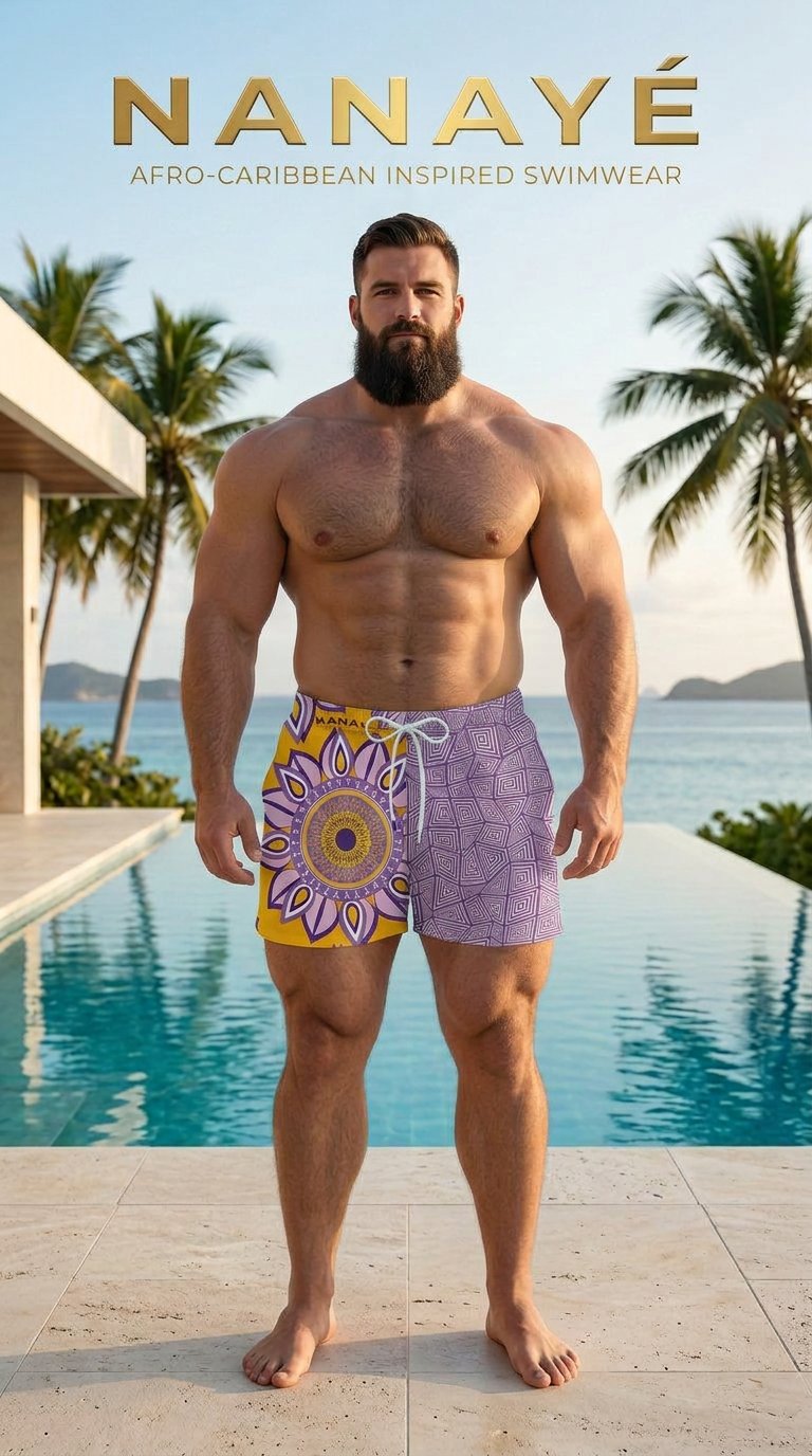 Bermuda de Bain Homme | Violet Mandala | Nanayé