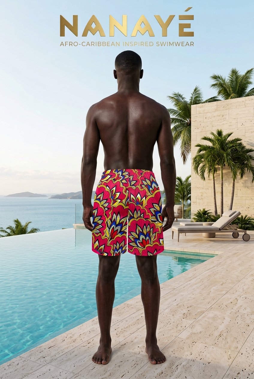 Bermuda de Bain Homme | Fuchsia Bloom | Nanayé