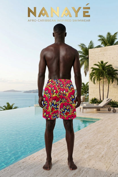 Bermuda de Bain Homme | Fuchsia Bloom | Nanayé