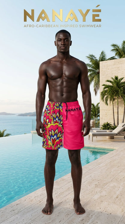 Bermuda de Bain Homme | Fuchsia Bloom | Nanayé
